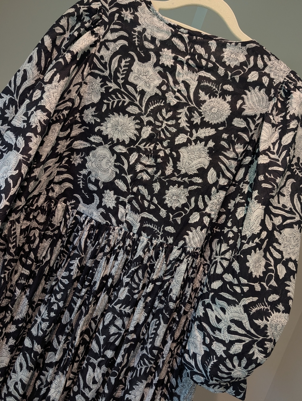 Guadalupe Anthropologie Anuka Black White Midi Dress Bohemian Hippie Floral Sz S - Picture 6 of 16